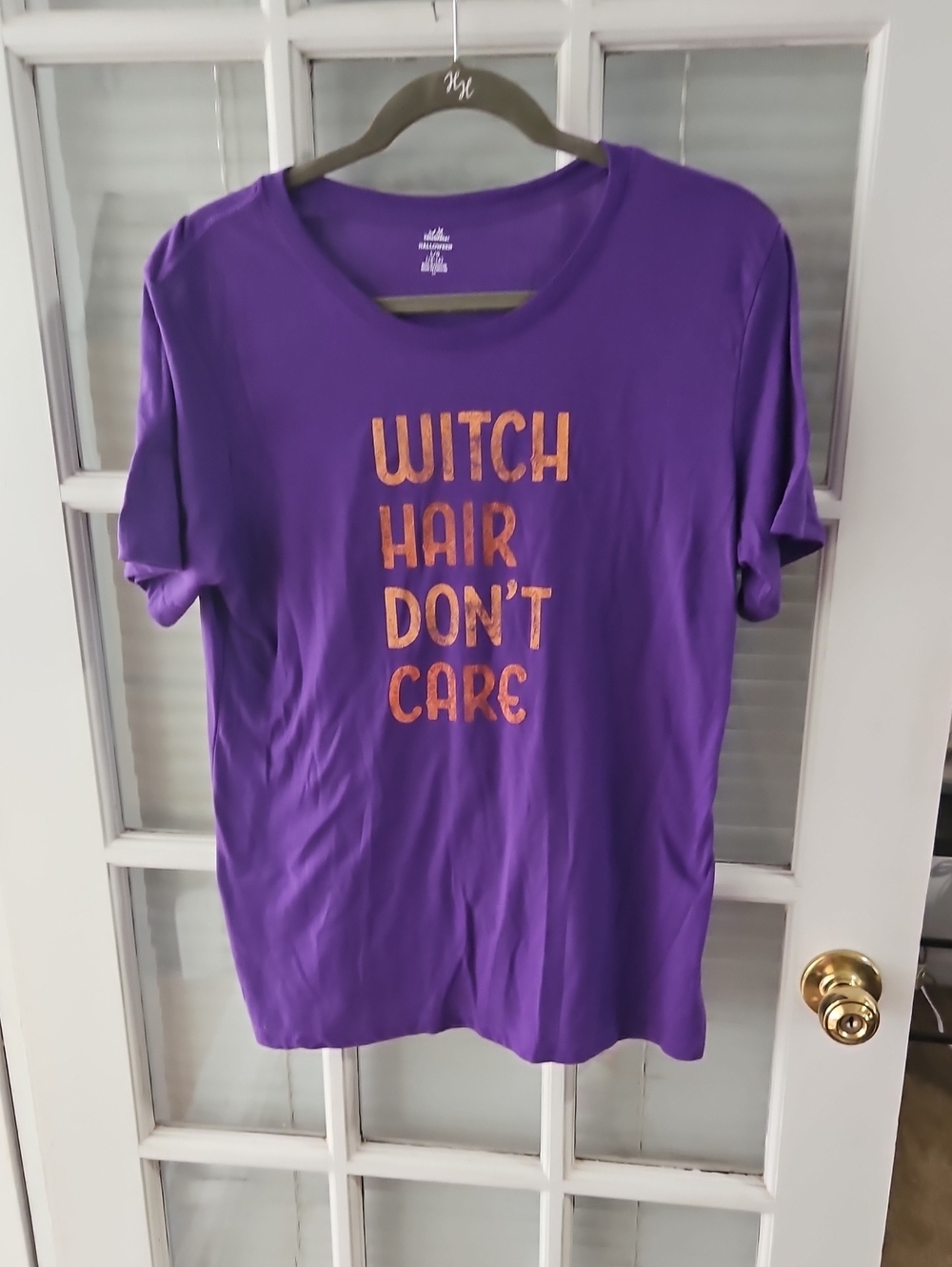 ❤️Purple Graphic Tee - Witch Hair Don't Care. Size L